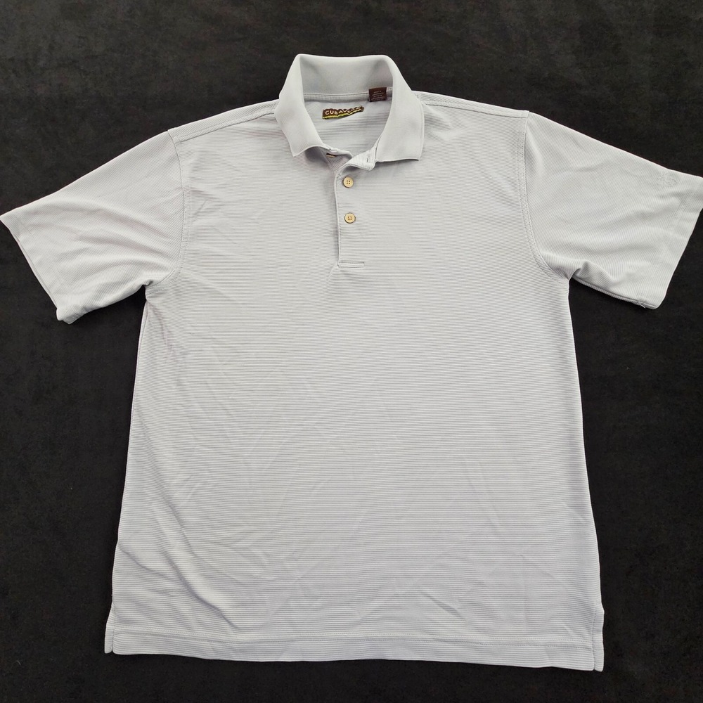 Cubavera Gray Short Sleeve Polyester Polo Shirt‎ Men's M
